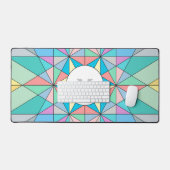 Colorful Pastel Mosaic Triangle Star Monogram Bureaumat (Keyboard & Muis)