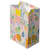 Colorful Pastel Patchwork Preppy Medium Cadeauzakje (Voorkant Gekanteld)