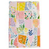 Colorful Pastel Patchwork Preppy Medium Cadeauzakje (Achterkant)