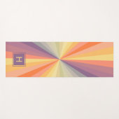 Colorful Pastel Rainbow Monogram Yogamat (Voorkant (horizontaal))