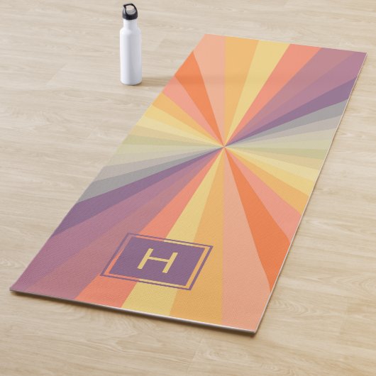 Colorful Pastel Rainbow Monogram Yogamat (In situ)