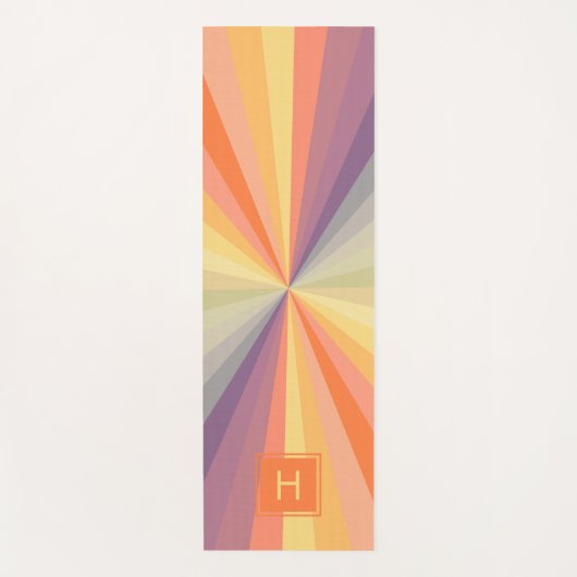 Colorful Pastel Rainbow Monogram Yogamat (Voorkant)