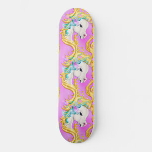 Colorful Pastel Unicorn with Rococo Baroque Accent Skateboard