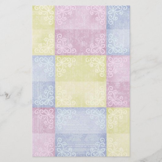 Colorful Pastels Patchwork Briefpapier (Voorkant)