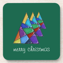 Colorful Patchwork Christmas Tree Coasters Bier Onderzetter