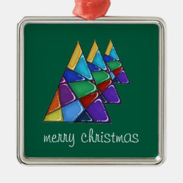 Colorful Patchwork Christmas Tree Ornament 