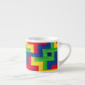Colorful Patchwork Design Espresso Coffee Mok (Rechts)