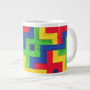 Colorful Patchwork-ontwerp Jumbo Coffee-Mok Extra Grote Mok