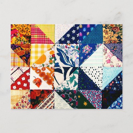 Colorful Patchwork Quilt Crafter's Postcard Briefkaart (Voorkant)