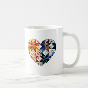 Colorful Patchwork Quilt Heart Koffiemok