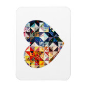 Colorful Patchwork Quilt Heart Magneet (Verticaal)