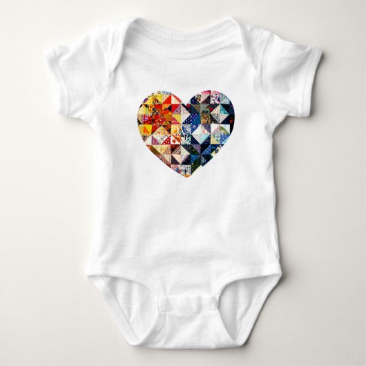 Colorful Patchwork Quilt Heart Romper (Voorkant)