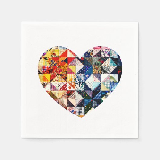 Colorful Patchwork Quilt Heart Servet (Voorkant)