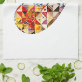 Colorful Patchwork Quilt Heart Theedoek (Gevouwen)