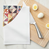 Colorful Patchwork Quilt Heart Theedoek (Quarter Fold)