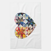 Colorful Patchwork Quilt Heart Theedoek (Verticaal)