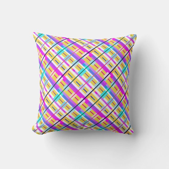 Colorful Pattern Line Stripes Sierkussen Cushion (Voorkant)