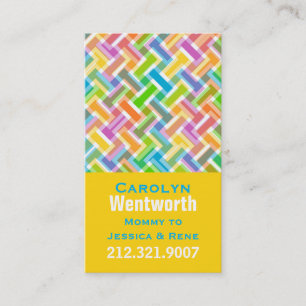 Colorful Pattern mamma Networking Card Contactkaartje