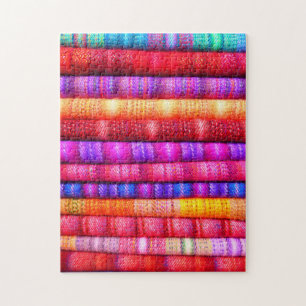 Colorful Pattern Puzzles Traditional Woven Textile Legpuzzel