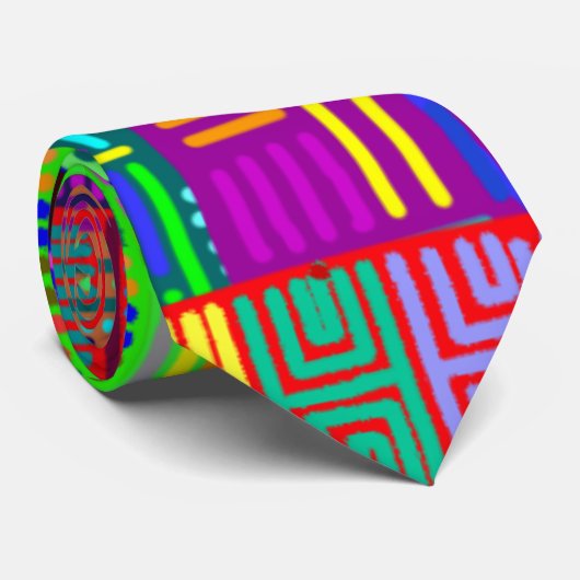 Colorful Pattern Stropdas (Opgerold)