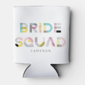 Colorful Pattern Typography Modern Bride Squad Blikjeskoeler (Voorkant)