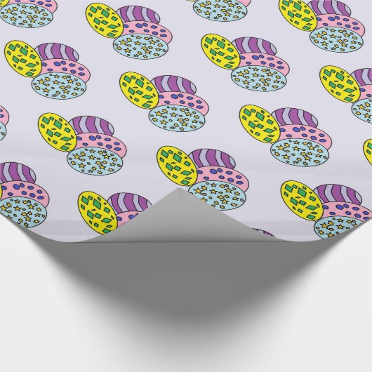 Colorful Patterned Easter Egg Cadeaupapier (Hoek)