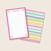 Colorful Patterns Kids Lined Letter Writing Paper