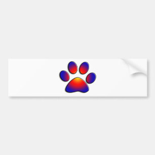 COLORFUL PAW BUMPERSTICKER