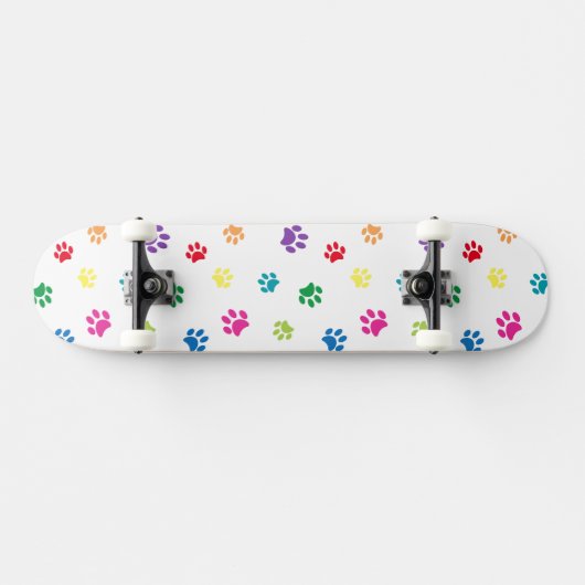 Colorful Paw Prins Pattern Skateboard (Horizontaal)