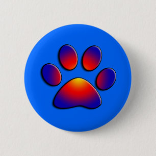 COLORFUL PAW RONDE BUTTON 5,7 CM