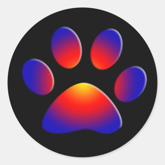 COLORFUL PAW RONDE STICKER (Voorkant)