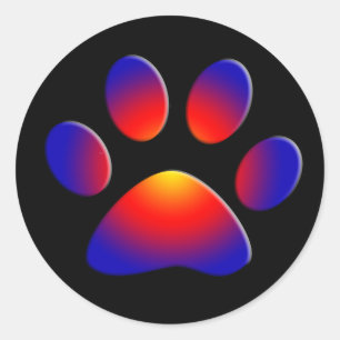 COLORFUL PAW RONDE STICKER