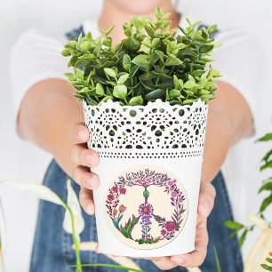 Colorful Peace Floral Cute Boho Hippie Fantastisch Ronde Sticker