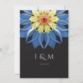 Colorful Peace Flower Wedding Invitations Kaart (Achterkant)