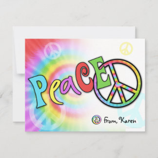 Colorful PEACE-kenniskaart Notitiekaartje
