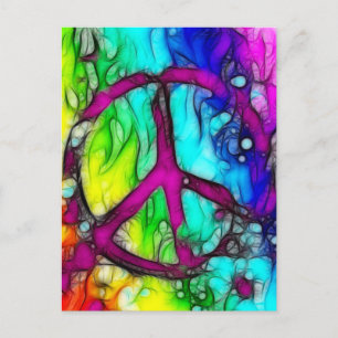Colorful Peace Sign Briefkaart