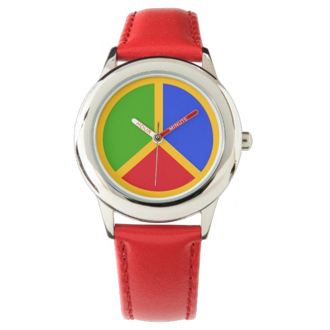 Colorful Peace Sign-horloges Horloge (Voorkant)