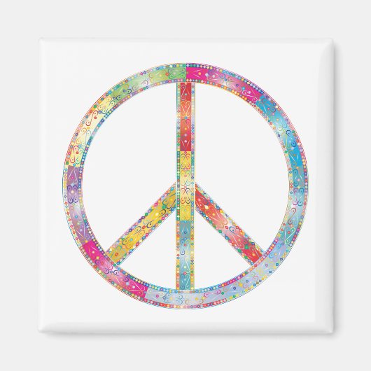 Colorful Peace Sign Magneet (Voorkant)