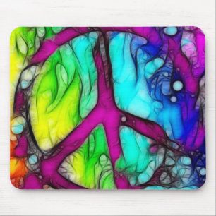 Colorful Peace Sign Muismat