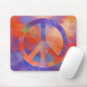 Colorful Peace Sign Muismat (Met muis)
