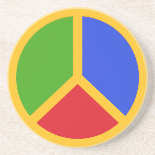 Colorful Peace Sign-onderzetter Zandsteen Onderzetter