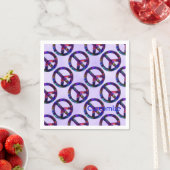 Colorful Peace Sign Pattern Lavender Napkins Servet (Insitu)