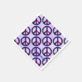Colorful Peace Sign Pattern Lavender Napkins Servet (Hoek)