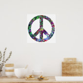 Colorful Peace Sign Poster (Keuken)
