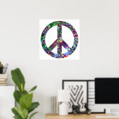 Colorful Peace Sign Poster (Thuiskantoor)