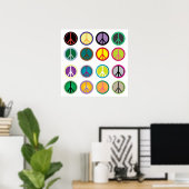 Colorful Peace sign poster (Thuiskantoor)
