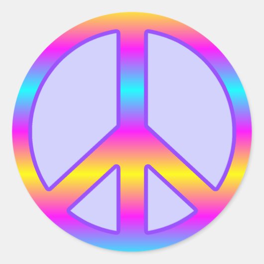 Colorful Peace Sign-Stickers Ronde Sticker (Voorkant)