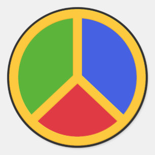 Colorful Peace Sign-stickers Ronde Sticker