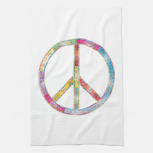 Colorful Peace Sign Theedoek