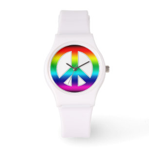 Colorful Peace Sign Watch Horloge
